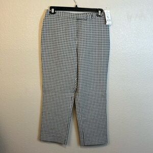 Finity Studio Checkered Pull On Black and White Ankle Pants size 12 NWT